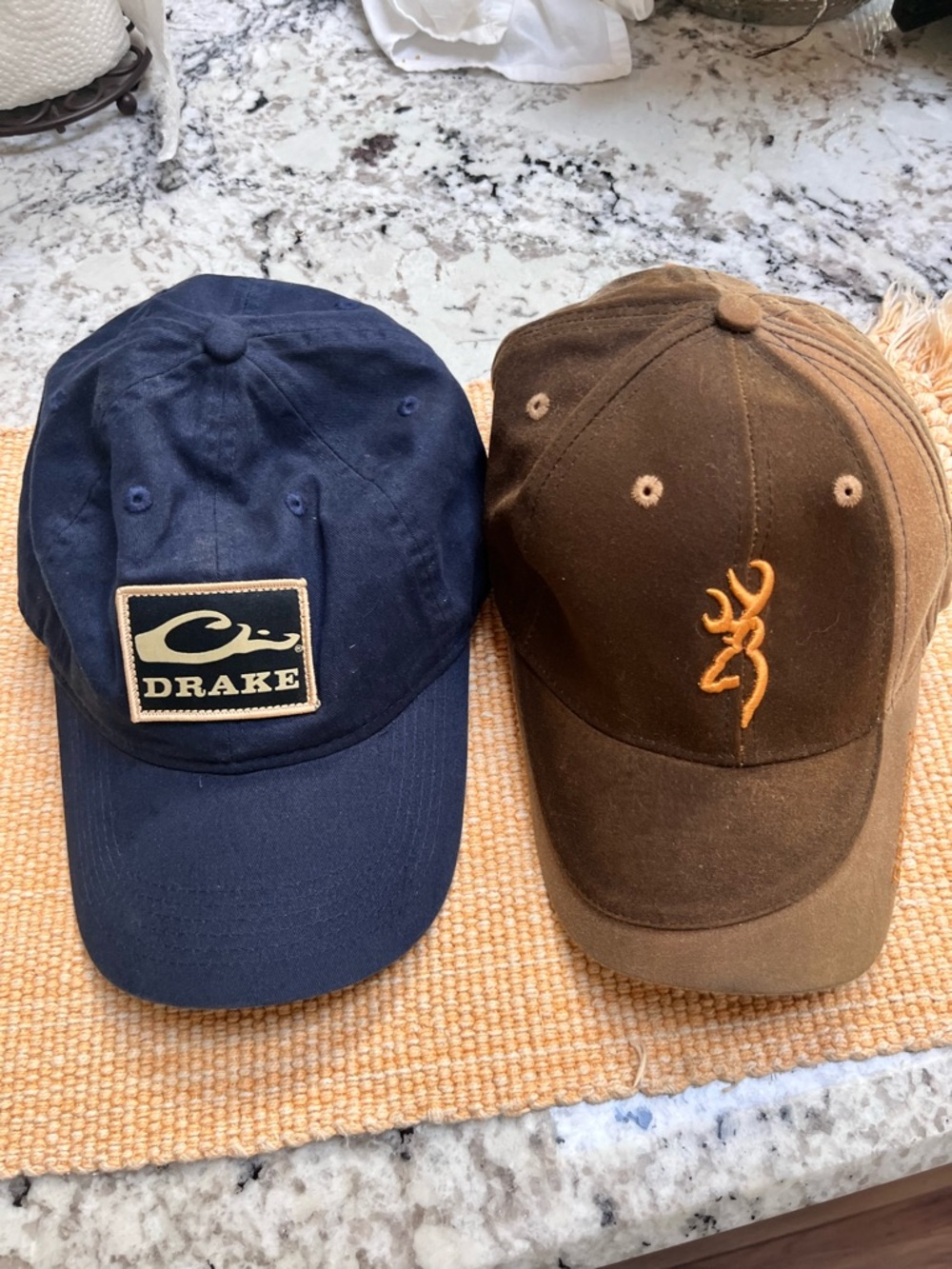 Drake Navy cap and Browning Cap - Twin Pack